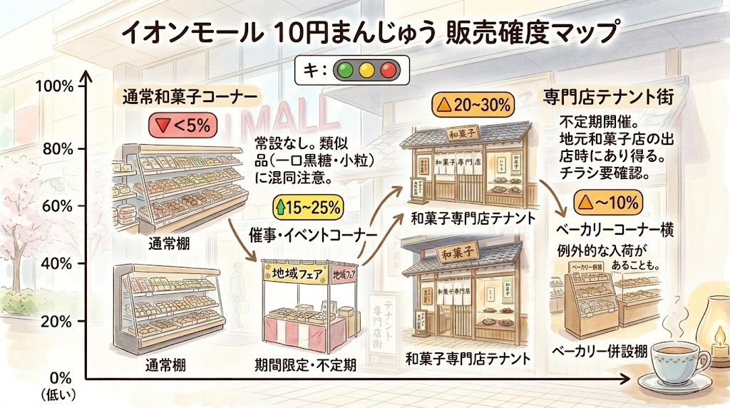 イオンで10円まんじゅうが買える可能性を示した確度マップ