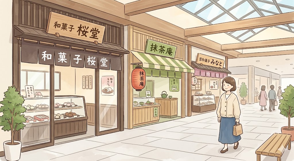イオンモール内に併設されている専門店街の和菓子店