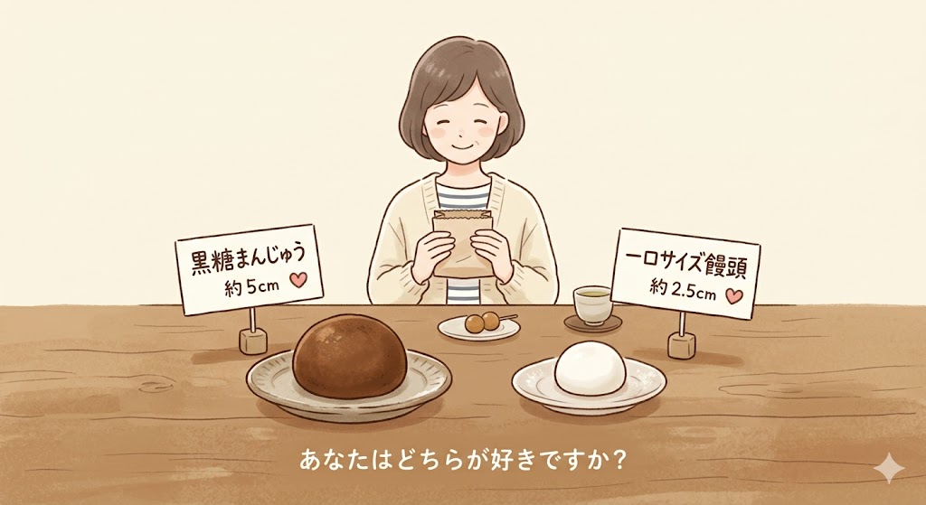 イオンで販売されている黒糖まんじゅうと一口サイズ饅頭の比較