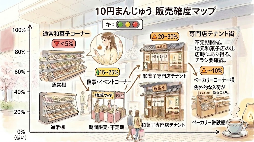 イオンで10円まんじゅうが買える可能性を示した確度マップ