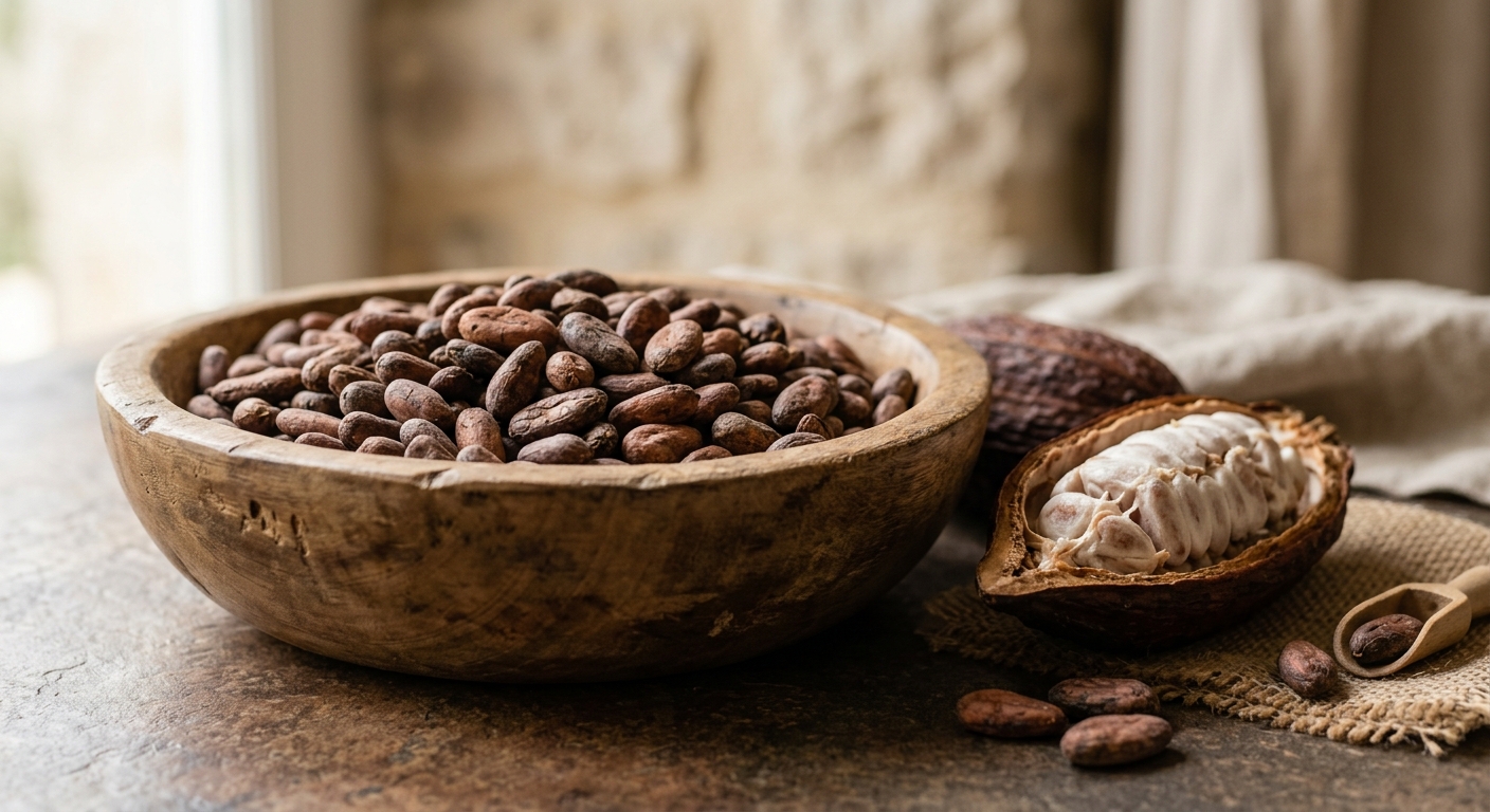 ソイルチョコレートのBean to Bar製法をイメージしたカカオ豆